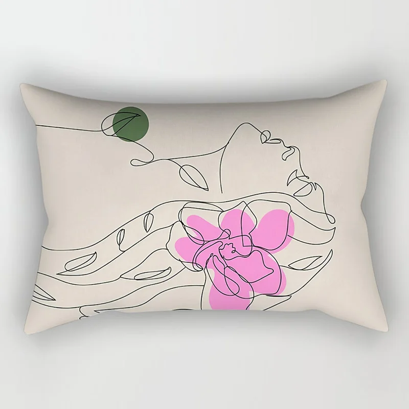 Soft Waist Pillowcase Morandi Geometric Artistic Pattern Household Bedroom Bed Pillowcase Nordic-style Decorative Pillowcase 2