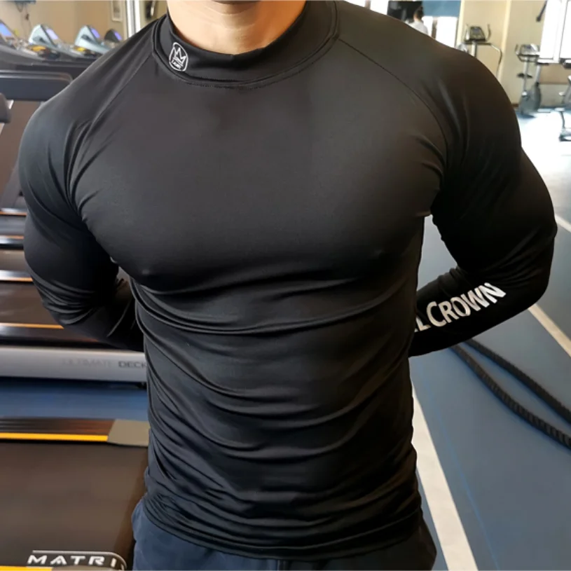 Camiseta Ajustada De Manga Larga Para Hombre, Ropa De Muscular, Para Fitness, Correr, Deporte, Culturismo - Camisetas De Entrenamiento -