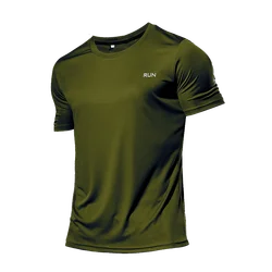 Vibrant Men's High-Quality Sport Performance T-Shirt - XXXL (Asian size) (Army green)