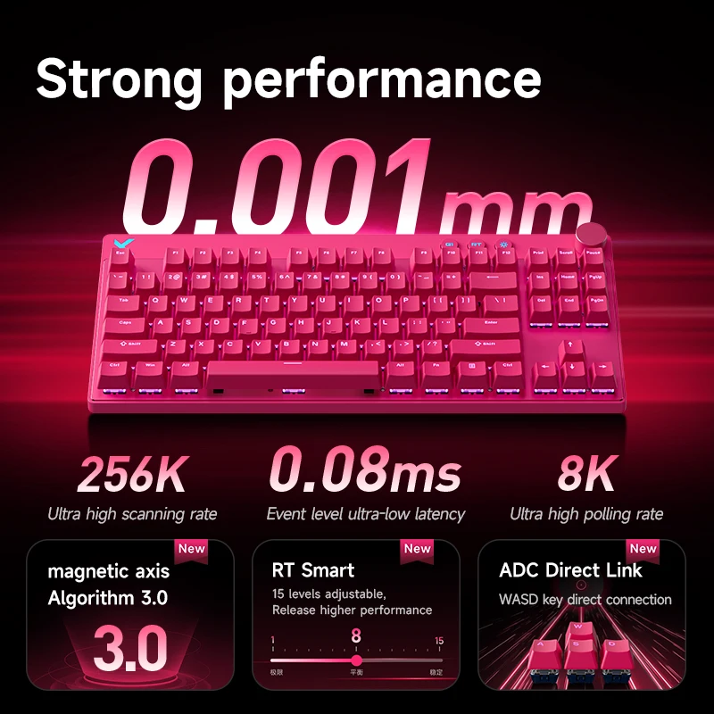 MCHOSE MIX87 Wired Gaming Keyboard Magnetic Swtich Keyboard 8K+256K Esport 0.08ms Low Latency E-Sports Custom Gamer Accessories - Image 4