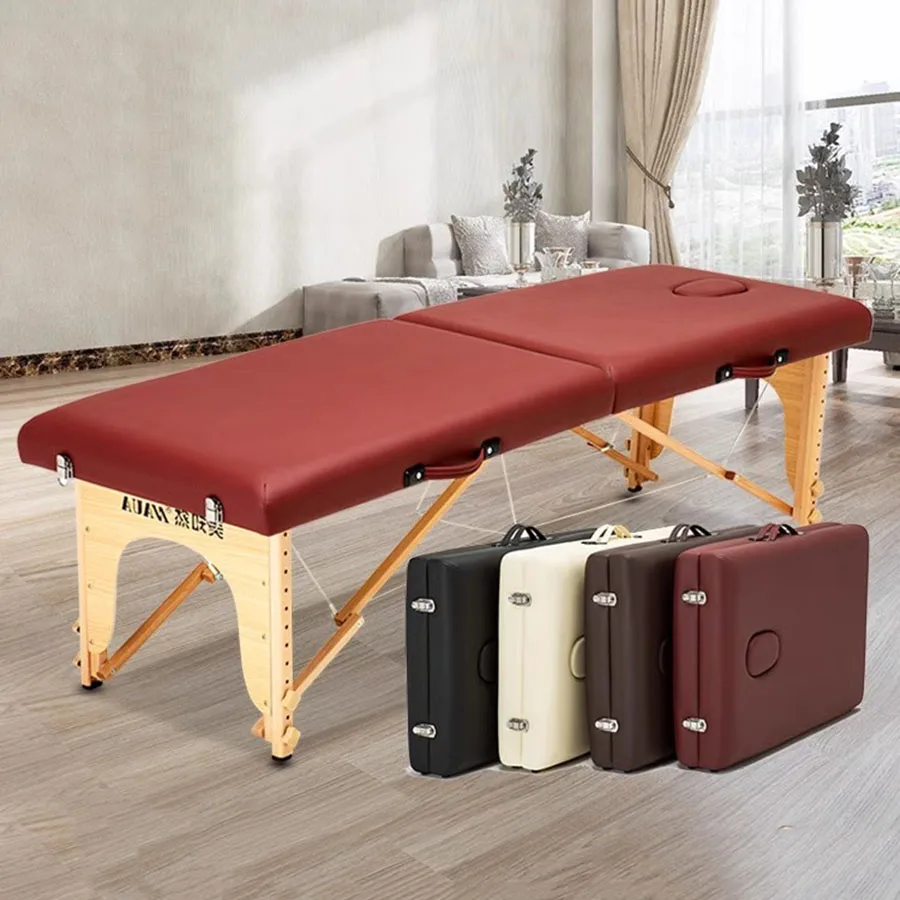Folding Massage Table Hole Wipeable Portable Carry Case Massage Table Topper Matrass Full Body Pliantes Lit Pliant Cosmetic Bed