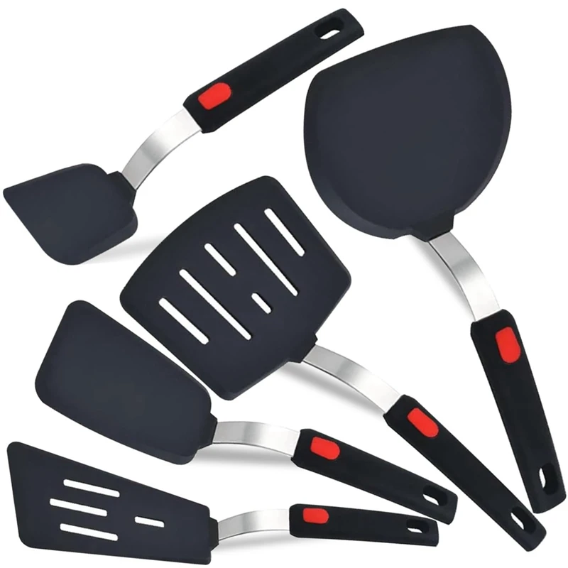 

5-Pack Spatulas Silicone Set Cooking Spatula For Nonstick Cookware, Heat Resistant Kitchen Cooking Utensils Set