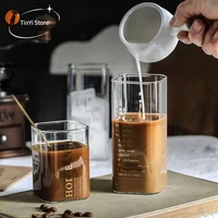 6 Style Transparent Creative Glass Coffee Tea Mug without Straw  Drinks Dessert Breakfast Milk Cup Glass Mugs Handle Drinkware 1