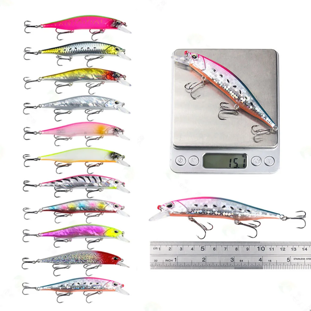 Floating Minnow Lures Fishing Saltwater Trout Bass Fishing Bandit Artificial Bait Wobbler Pesca Jerk Hard Bait 12cm 15g 1pc