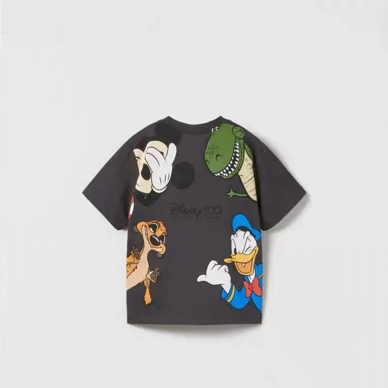T Shirt Mickey Cartoon T-shirt For Boys Summer Thin Round Collar Disney Kids Tees