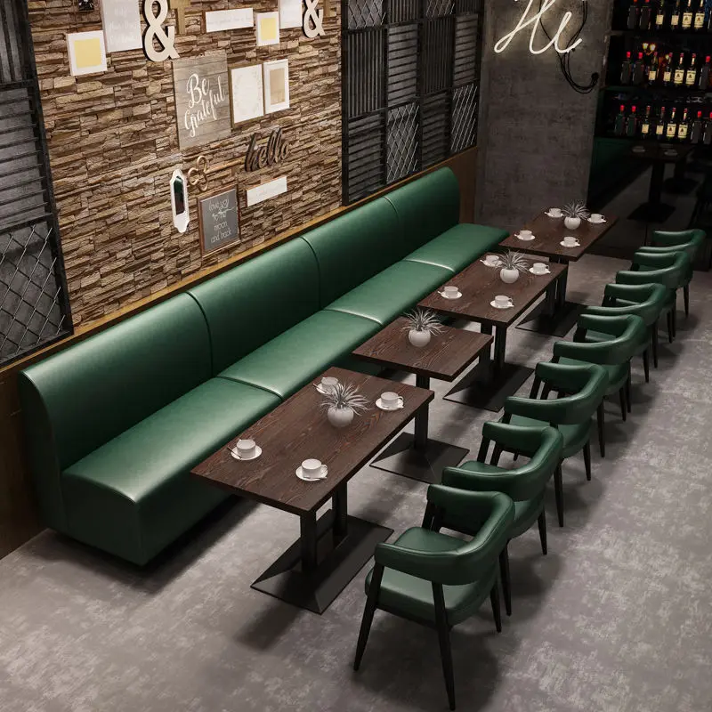 

Q47 Milk Tea Shop Card Seat Tables and Chairs Combination Sake Bar Cafe Western Restaurant Hot Pot Shop Dessert Shop Wall Sofa