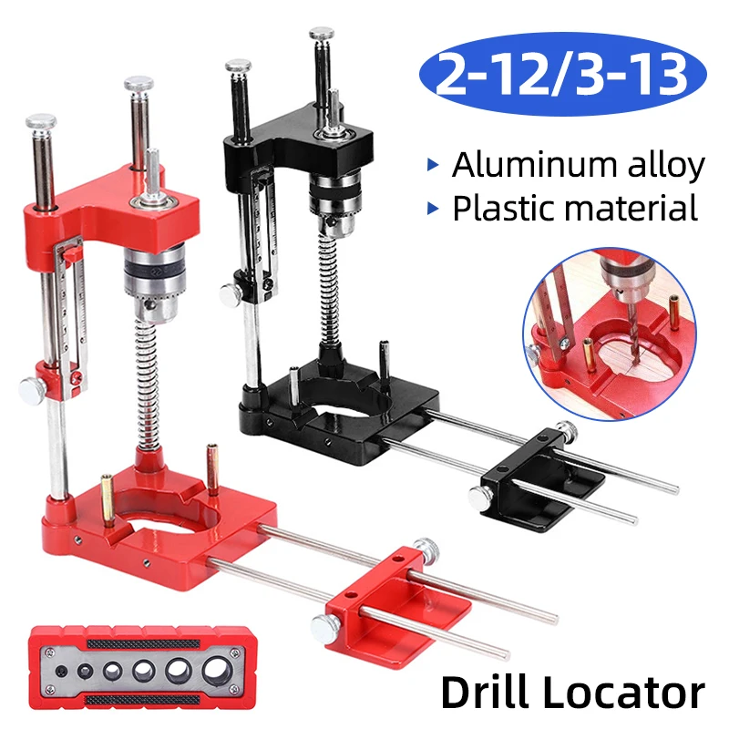 Woodworking Drill Locator Drill Guide Fixture with Scale Precise Positioner