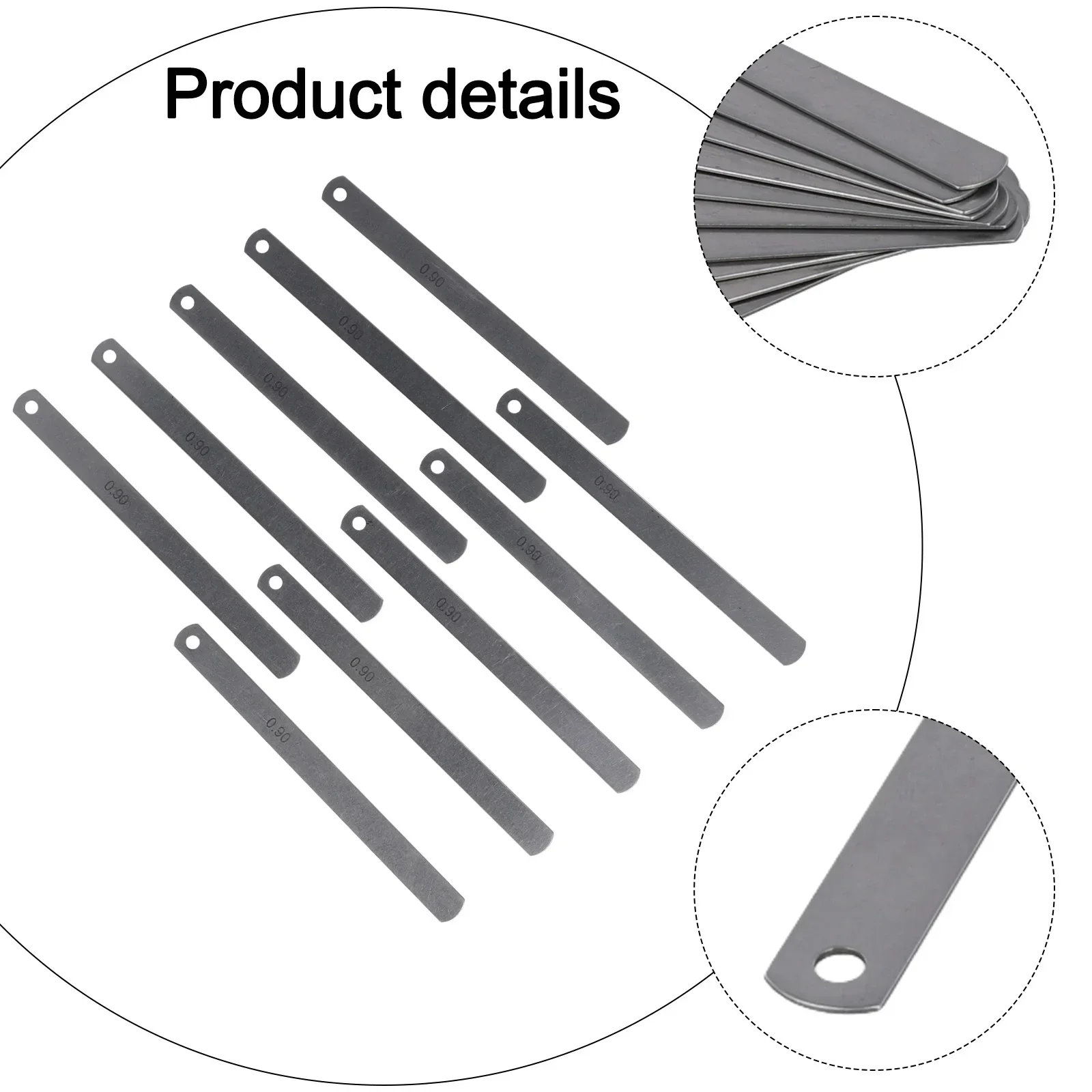 10 Blades Metric Steel Feeler Gauge 0.9mm Thickness Filler Gauge Offset Valves For Measuring Valve Clearances Guitar Setup