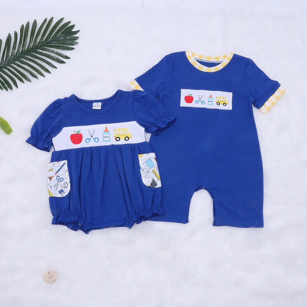 Baby Boy Mid-Season Terry Stuff Dress In Emoji Print Blue Color main image 1