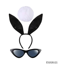 PESENAR Easter Bunny Costume Set Including Rabbit Ear Headband Cuff and Rabbit Tail Accessories
