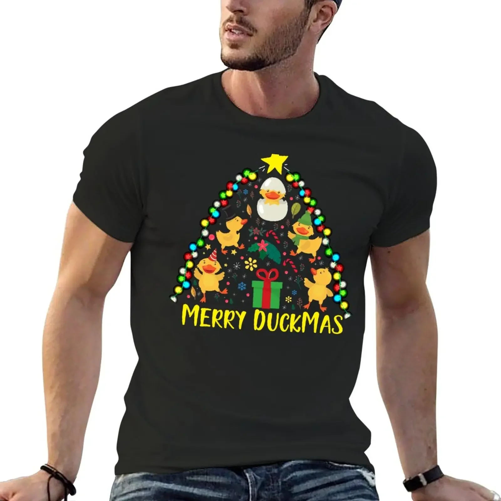 

Merry Duckmas Christmas Tree T-Shirt graphics blanks t shirt men
