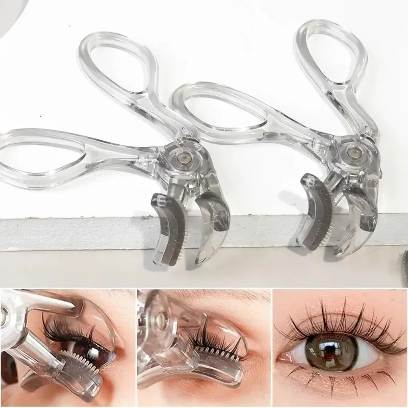 Dual-Head Eyelash Curler with Lash Comb - Wide & Partial Curling Options, Waterproof & Smudge-Proof Design for Natural Lift