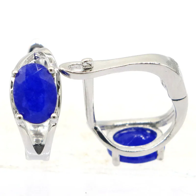 Buy 3 get 1 free 2g Customized 925 SOLID STERLING SILVER Earrings Lovely Real Blue Sapphire Ruby Emerald Fashion Jewelry Daily W