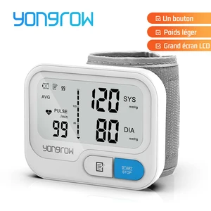 Yongrow Автоматический цифровой монитор артериального давления на запястье Сфигмоманометр тонометр Tensiometer пульсометр BP монитор Артериальное ...