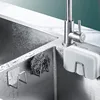 1/2Pcs Sponge Holder Sink Caddy SUS304 Stainless Steel Strong Adhesive Hook Storage Holder Waterproof Rustproof Hook for Kitchen 3