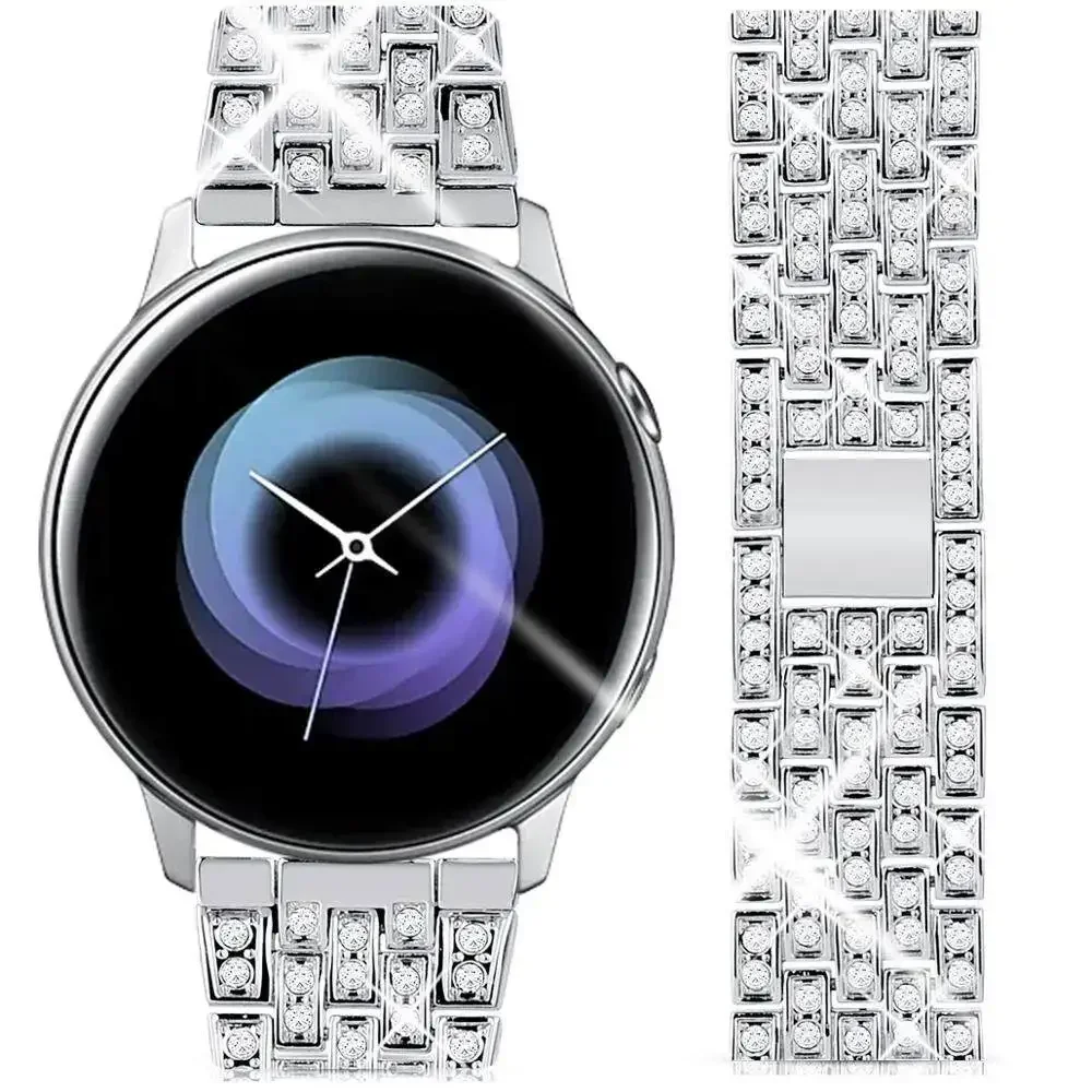 Elegant Metal Diamond Bracelet - 20mm Luxury Watch Band Strap