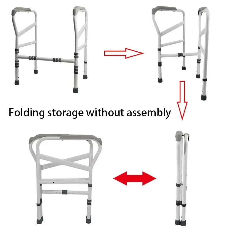 Toilet Safety Armrest Frame for Pregnant Women Elderly Disabled Help Stand-Up Frame Without Punching Foldable Toilet Armrest 3