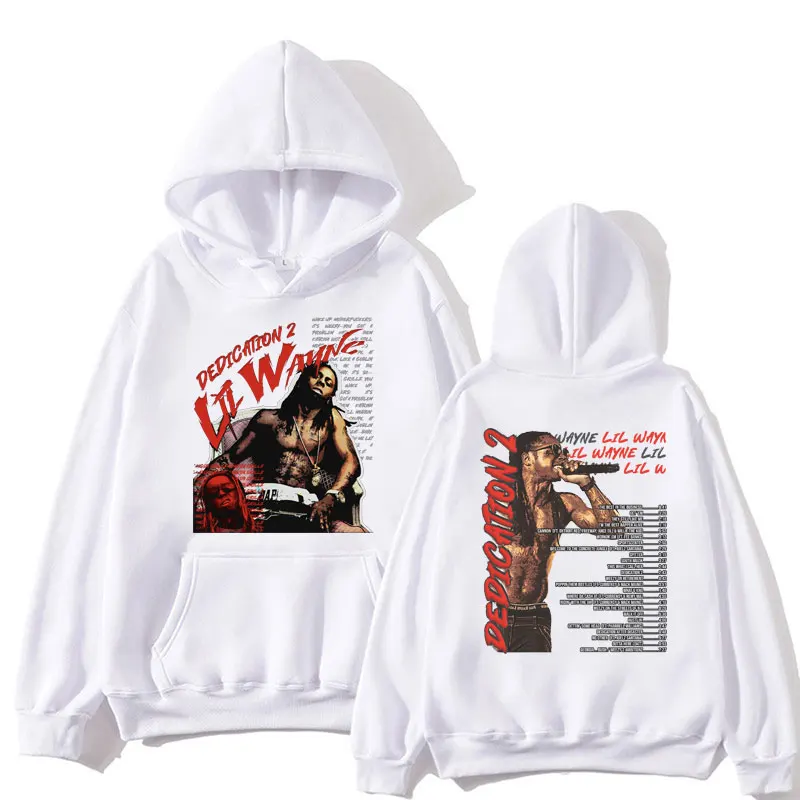 

Rapper Lil Wayne Dedication Album Fashion Hoodie Men's Fashion Vintage Hip Hop Fleece Sweatshirt Casual Long Sleeve Streetwear