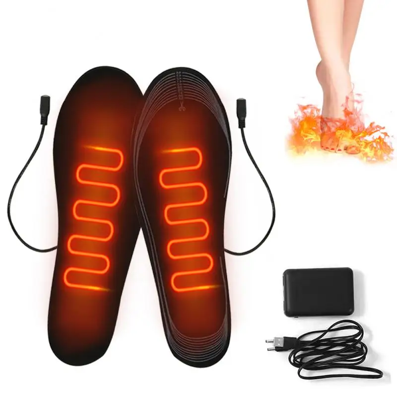 USB Rechargeable Heated Insoles DIY Customizable Electric Shoes Pad for Outdoor Skiing Winter Foot Warmers