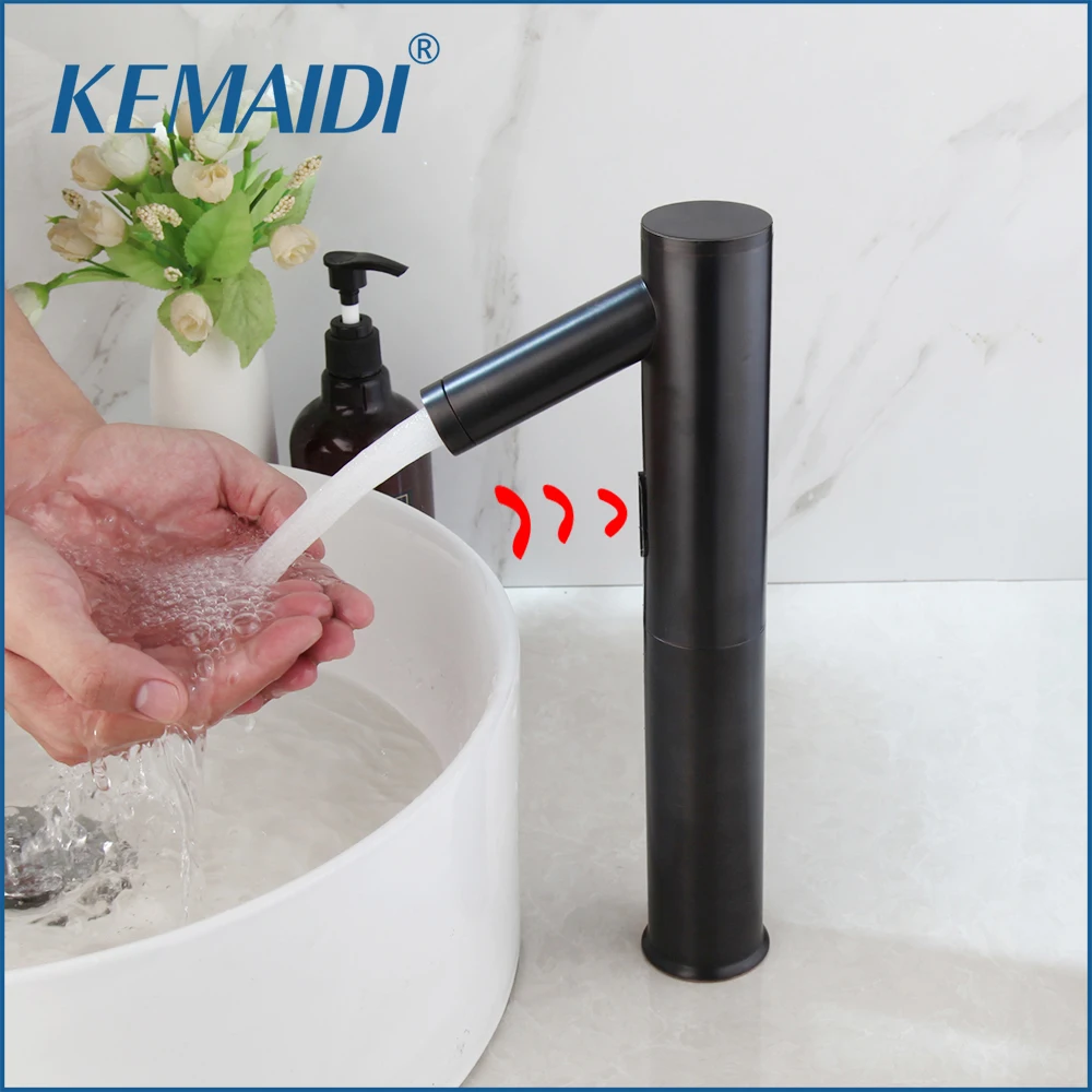 Kemaidi Luxury Black Hot And Cold Water Senser Rubinetto Sensore Automatico Rubinetto Sensore A Infrarossi Miscelatore Per Rubinetti A Risparmio Idric
