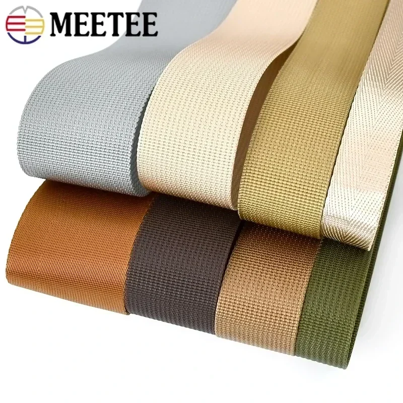 Nylon Webbing 8Meters Nylon Webbing Band Herringbone Pattern Lace Tape Ribbon DIY Bag Strap Sewing Accessories