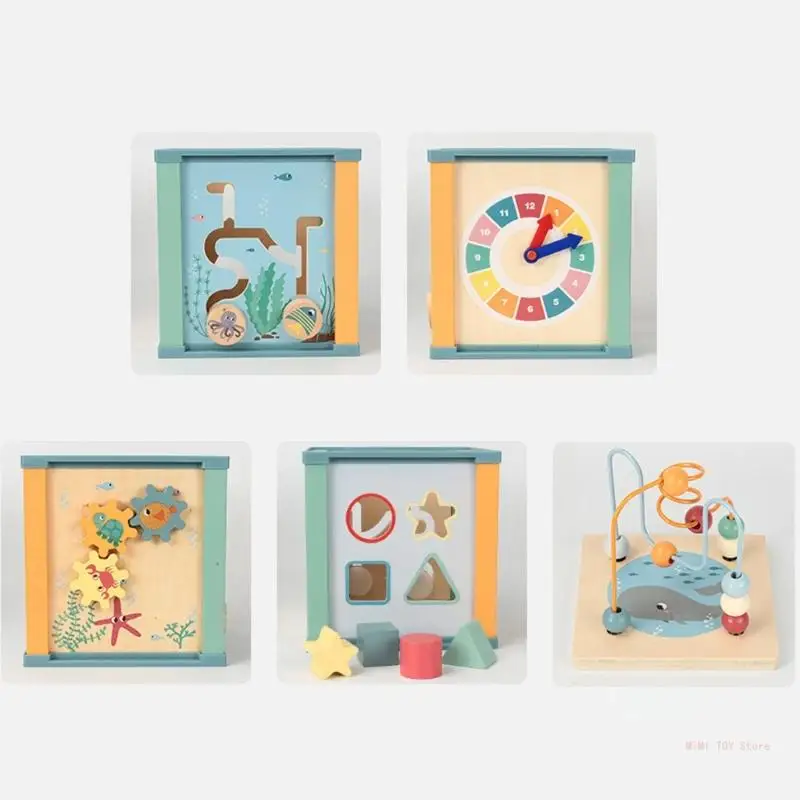 

Baby Toy Activity Cube Bead Maze Learning Montessori Sensory Infant Toy
