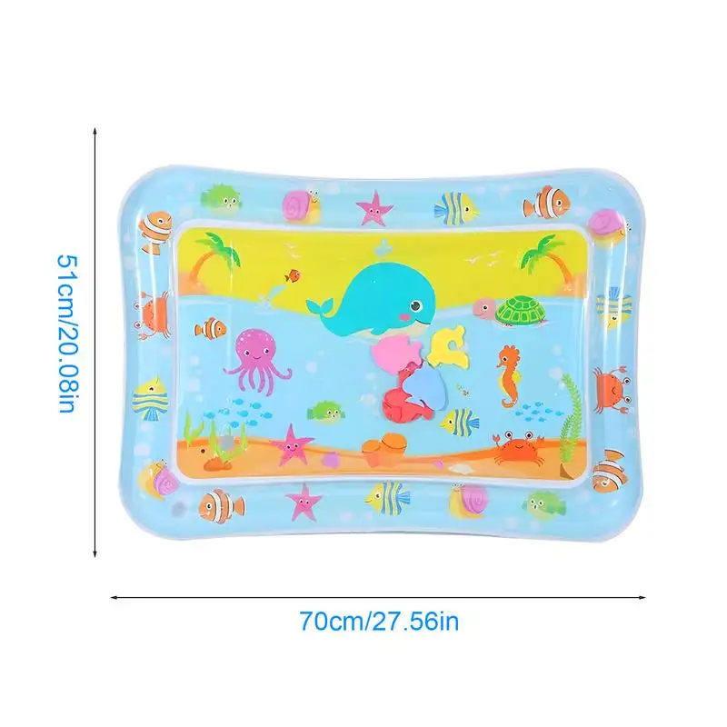 1pc Ocean Theme Baby Playing Water Mat PVC Inflatable Play Mat Cushion Toddler Pad Kids Early Educational Activity Toys