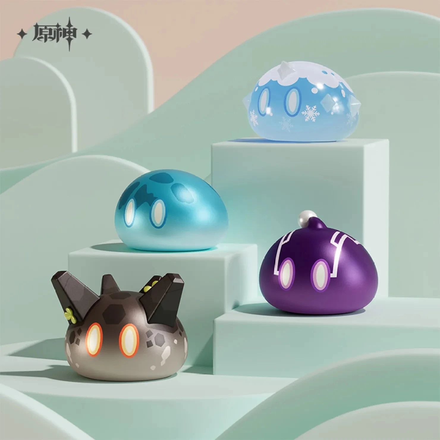 [Genuine] Anime Game Genshin Impact Cosplay Figure Slime Family Blind Bag ABS PVC Statue Wind Storage Jar Kids Xmas Gift PCS-5