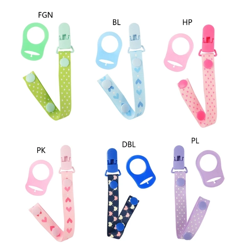 

67JC Stylish Pacifier Chain for Babies Nipple Chain Pacifier Clip Rope Loves Heart Detail Pacifier Holder Rope Anti-lost