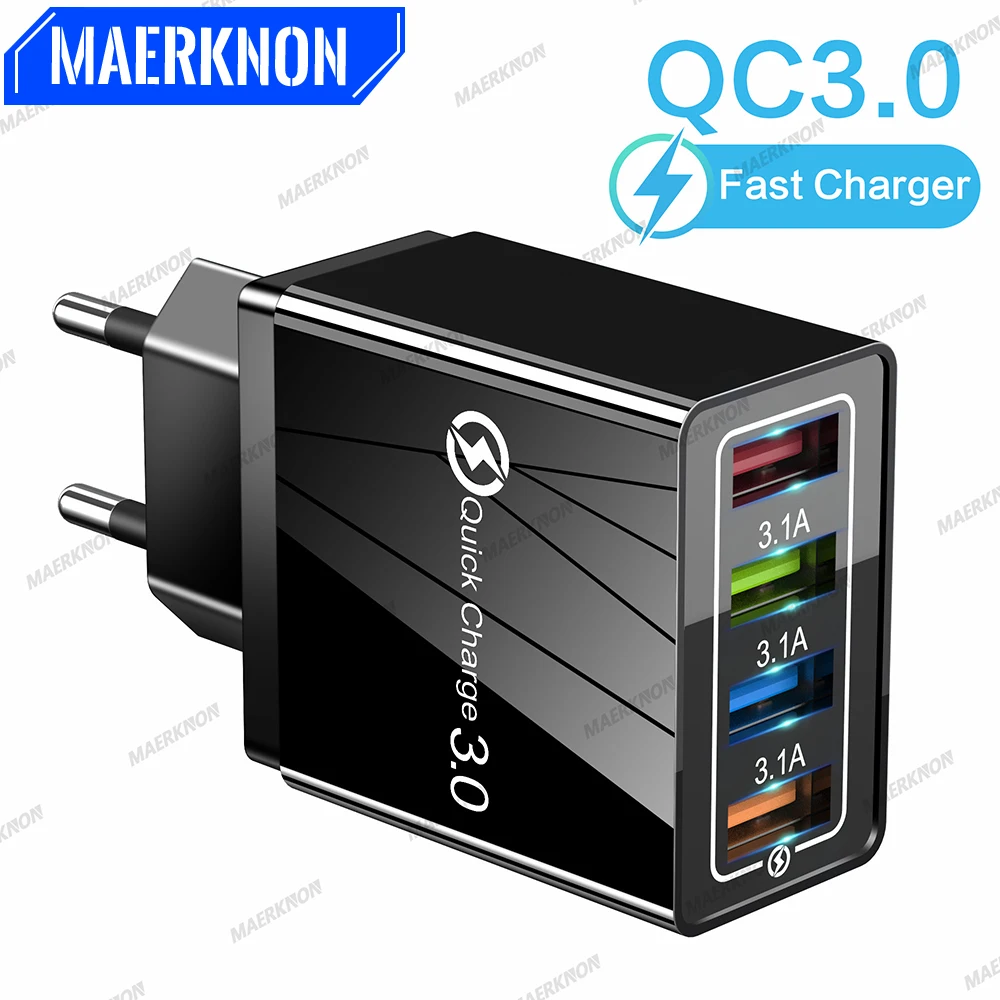 Quick Charge 3.0 USB Charger Wall Fast Charging For iPhone Samsung Xiaomi Huawei OPPO EU/US Mobile Phone Plug Chargers adapter