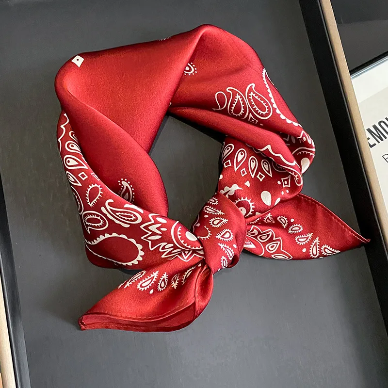 100% Real Silk Scarf Women Square Neck Tie Wrist Shawls Wraps for Ladies Foulard Scarves Pashmina Female Hijab Bandana bufanda 2