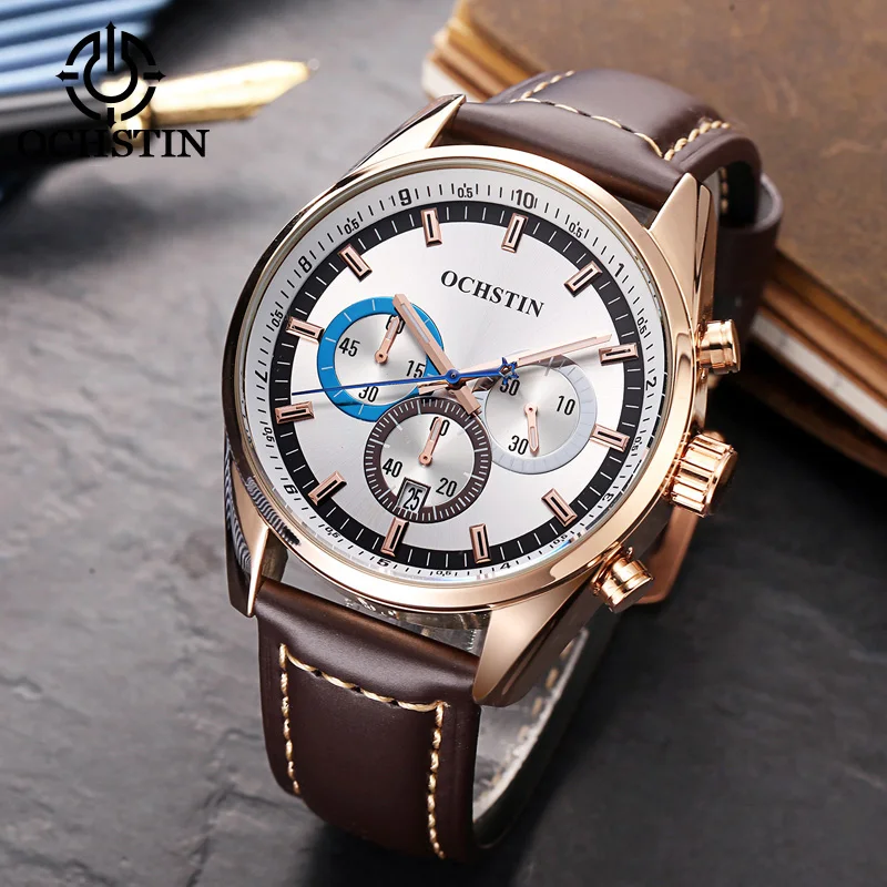ochstin hot 2024 business light luxury innovative creative nylon series multi-function quartz movement men's quartz watches