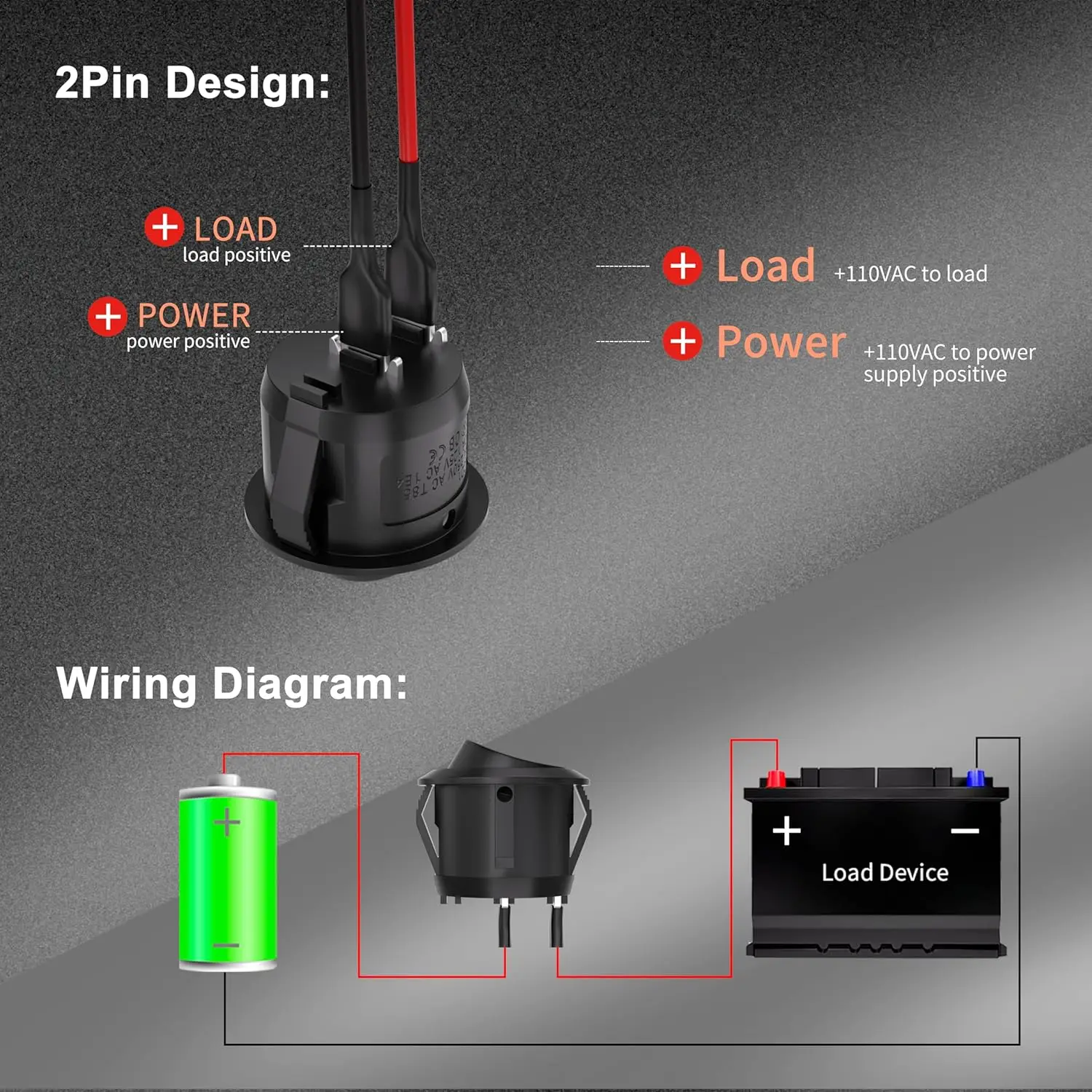 Mini Round Rocker Switch 5/10pcs 15mm Spst Open/Off 12V Dc Power Supply Easy to Install Durable Nylon and Terminal