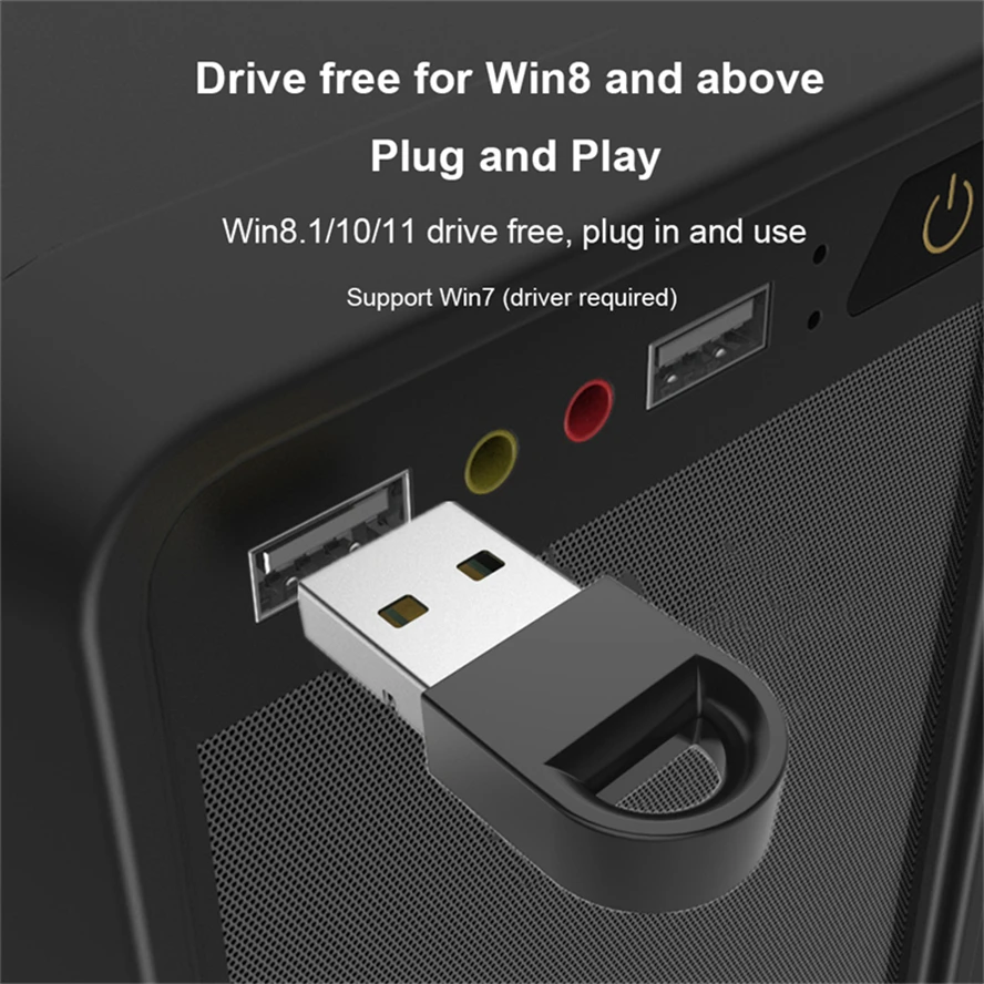 Bluetooth Adapter USB 5.1 Dongle Transmitter Receiver Music Audio Wireless for Computer PC Laptop