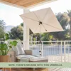 6x4 FT Balcony Umbrella, 360° Roating Rectangular Tilt Parasol UV 50+ Powder-coated Steel Pole Outdoor Umbrella for 6