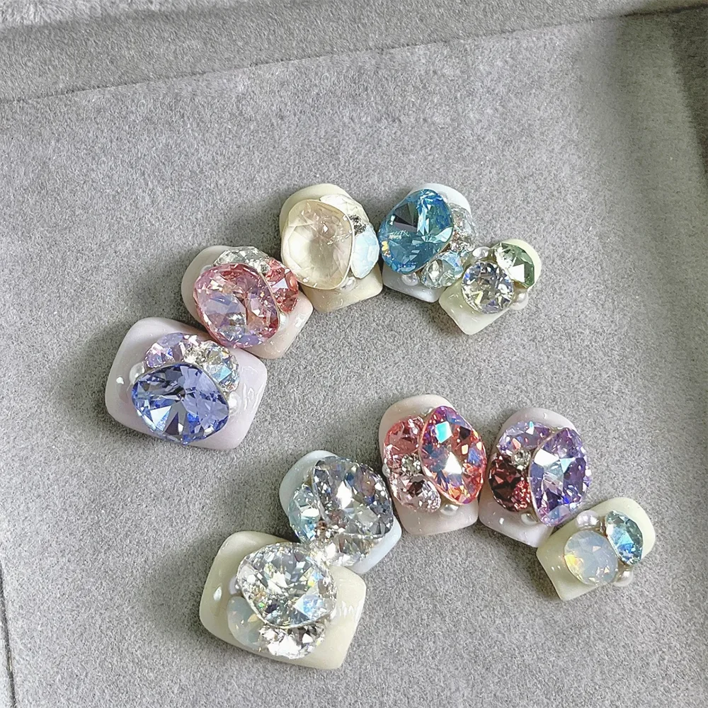 믹스 컬러 쿠션 컷 유리, 멋진 라인석, DIY 네일 크리스탈, 쥬얼리 제작, 공예 의류용 장식 돌, 50 개