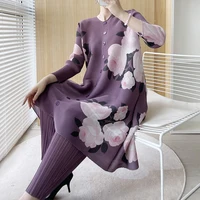 Wrinkle Print Set 2024 Autumn New Fashionable  3/4 Sleeves Top  coat women  trench coat for women - Image 6