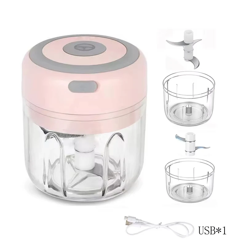 전기 미니 마늘 다지기, USB 야채 양파 다지기, 생강 고추 야채용 휴대용 소형 푸드 프로세서, 100 ml, 250ml