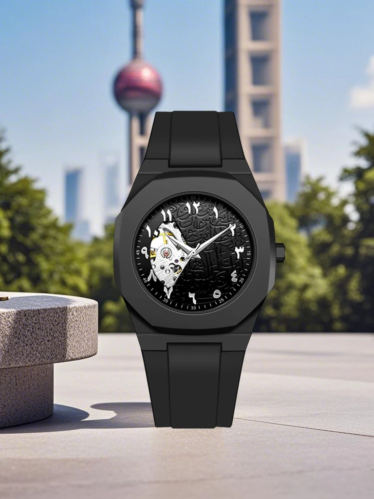 Orologio Sportivo Uomo JSDDE – Cinturino In Silicone, Quadrante Con Numeri Arabi 3D, Analogico Al Quarzo, 44mm