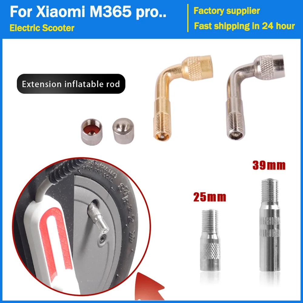 Inflatable Air Nozzle Replacement For Xiaomi 3 M365 / Pro Pro2 Scooter Front Wheel Motor Inflatable Extension Air Valve