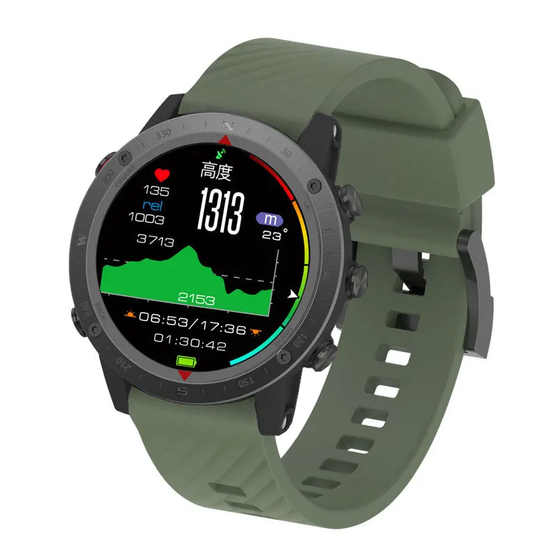 높이 측정기 수영 심박수 측정기 베이더우 GPS 스마트 고도계 온도 모니터 나침반 기압계