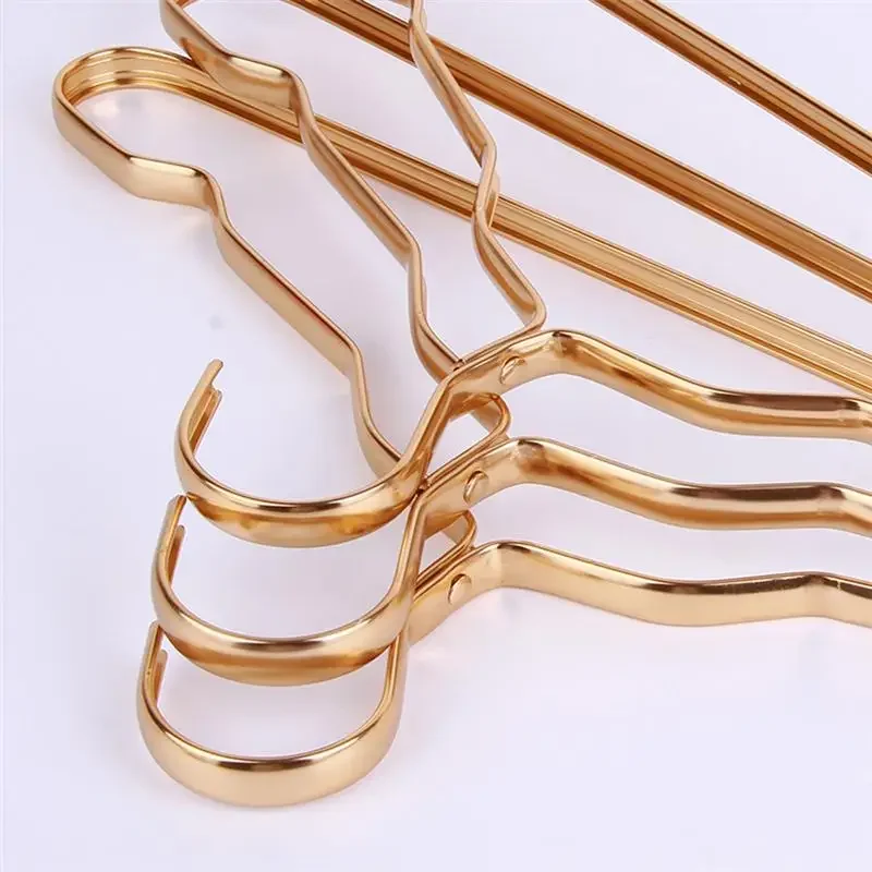 5/10pcs Aluminum Alloy Clothes Hanger Golden Durable Domestic Coat Supplies Organizer Adult Children Hanging clothes hanger