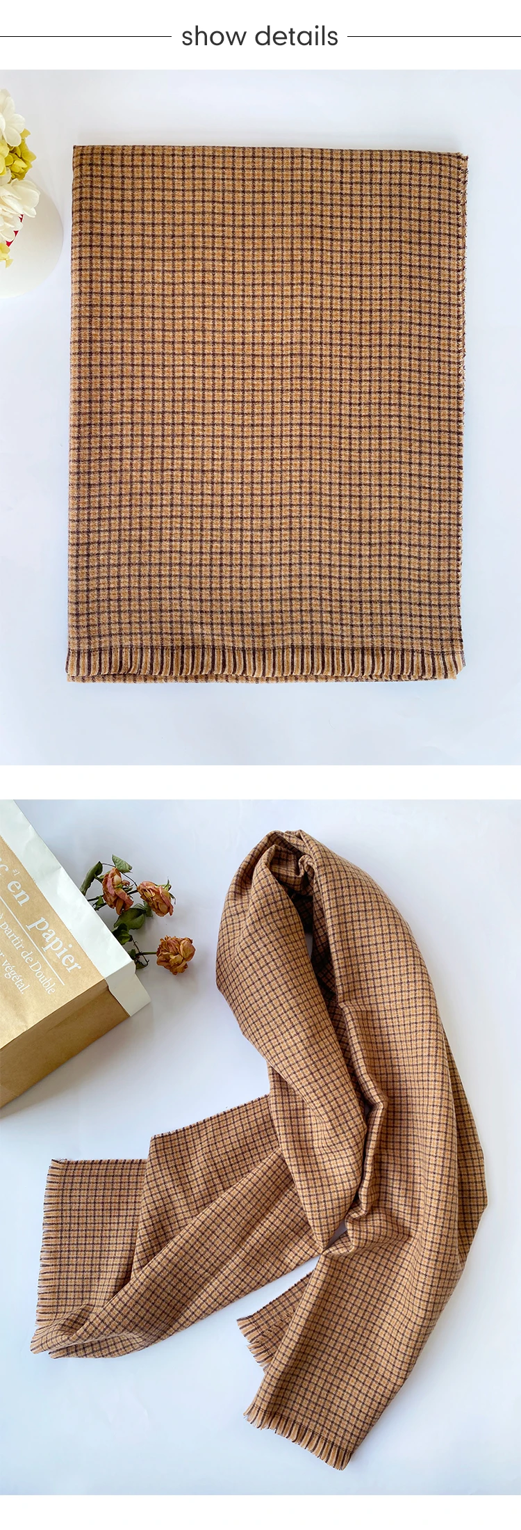 S6033a4dbecef4ab79fc4ca9547ebbbf84 Winter Preppy Vintage Scarf Women Men Imitation Cashmere Plaid Scarves Warm Hijab Mujer Bufandas Stoles Wrap Shawl Mallzona