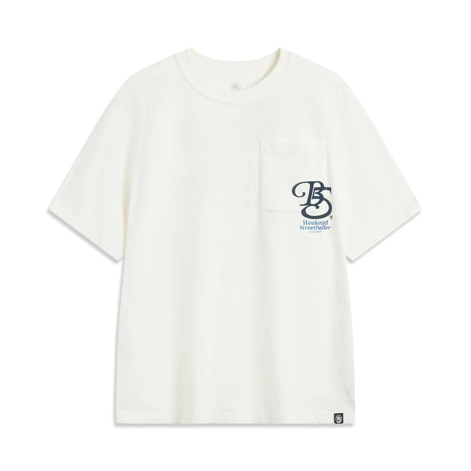 Men BADFIVE Basketball T-Shirt Cotton Loose Fit Letter Printing LiNing Street Culture Crew Neck Tee Tops AHSV651 Li-Ning