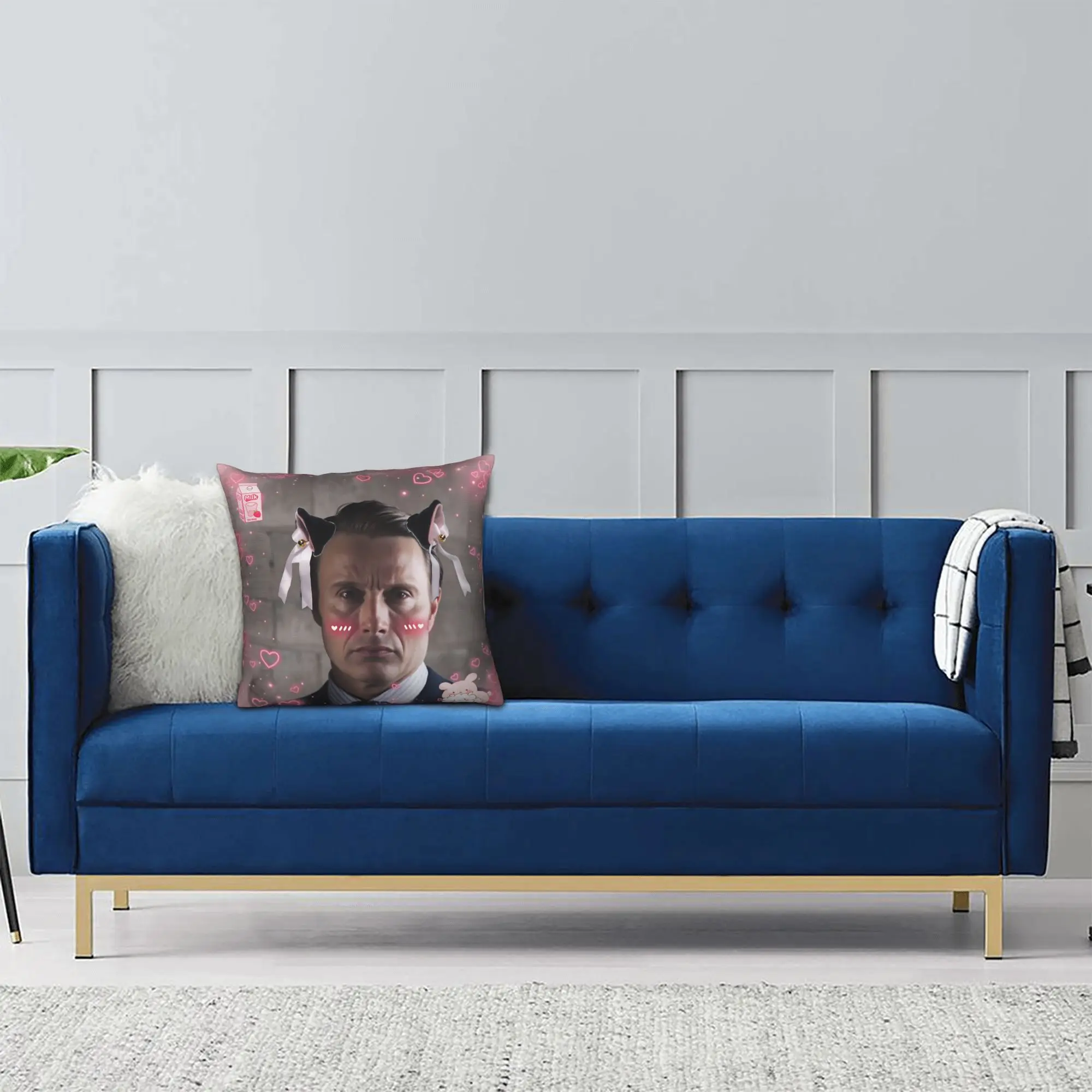 Kissenbezug Mads Mikkelsen Hannibal Lustiger Retro trendiger Kissenbezug für Wohnzimmerstuhl-Kissenbezüge – Detail 9