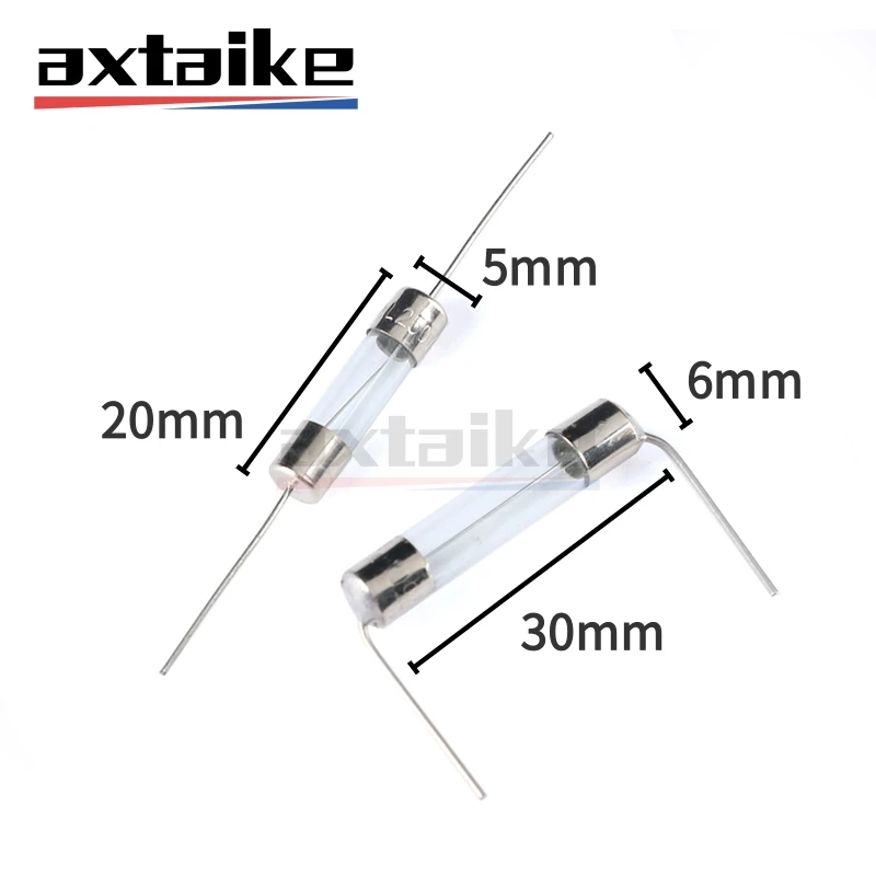 10PCS 5×20 6×30 250V F T F1A 2A 3A 4A 5A 6.3A 8A 10A 12A 15A 20A Amps Induction Cooker Glass Fast Fuse With Lead 5*20mm 6*30mm