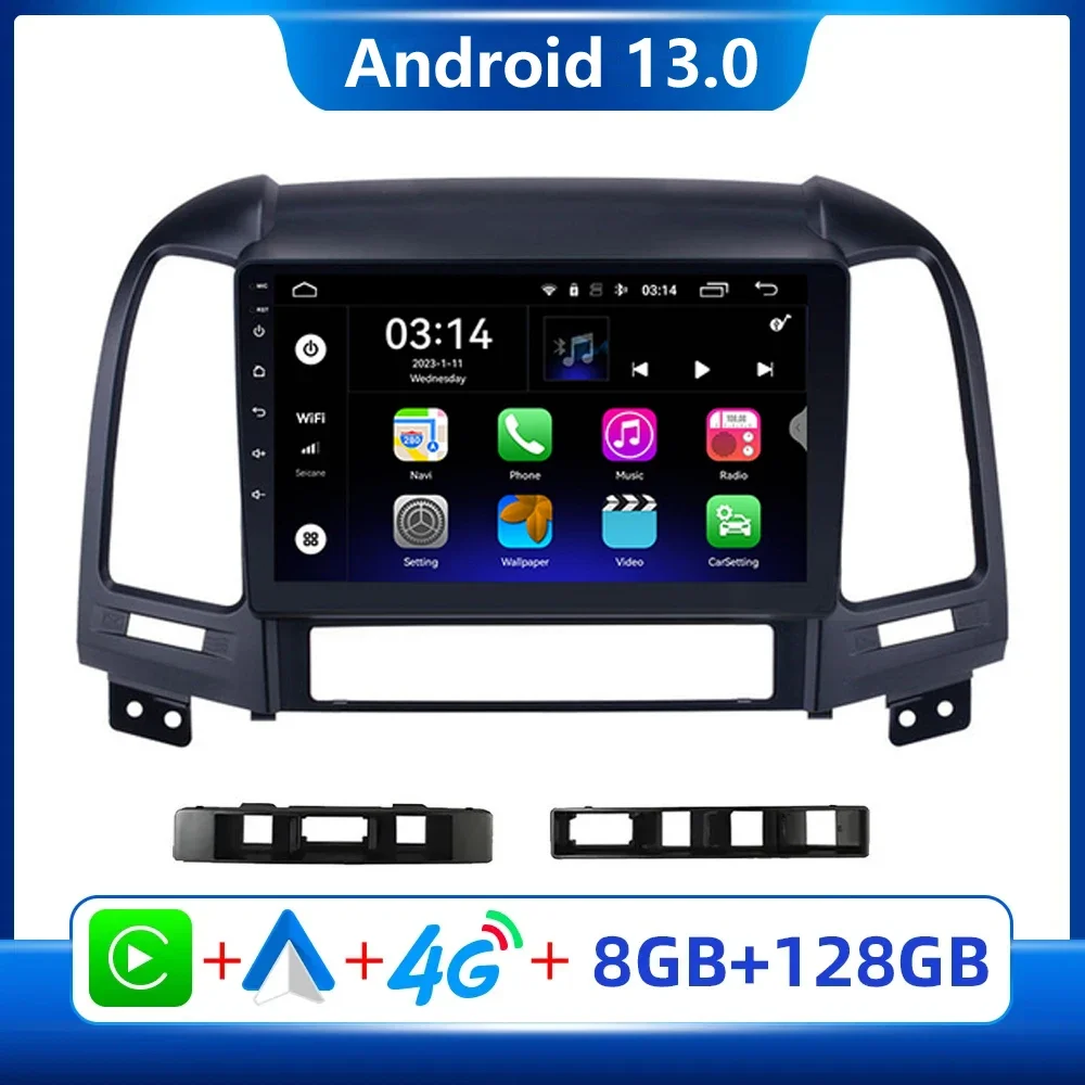 

Автомобильный радиоприемник Android13 для Hyundai Santa Fe 2 2006-2012 2Din, мультимедийный видеоплеер, беспроводная стереоколонка Carplay RDS