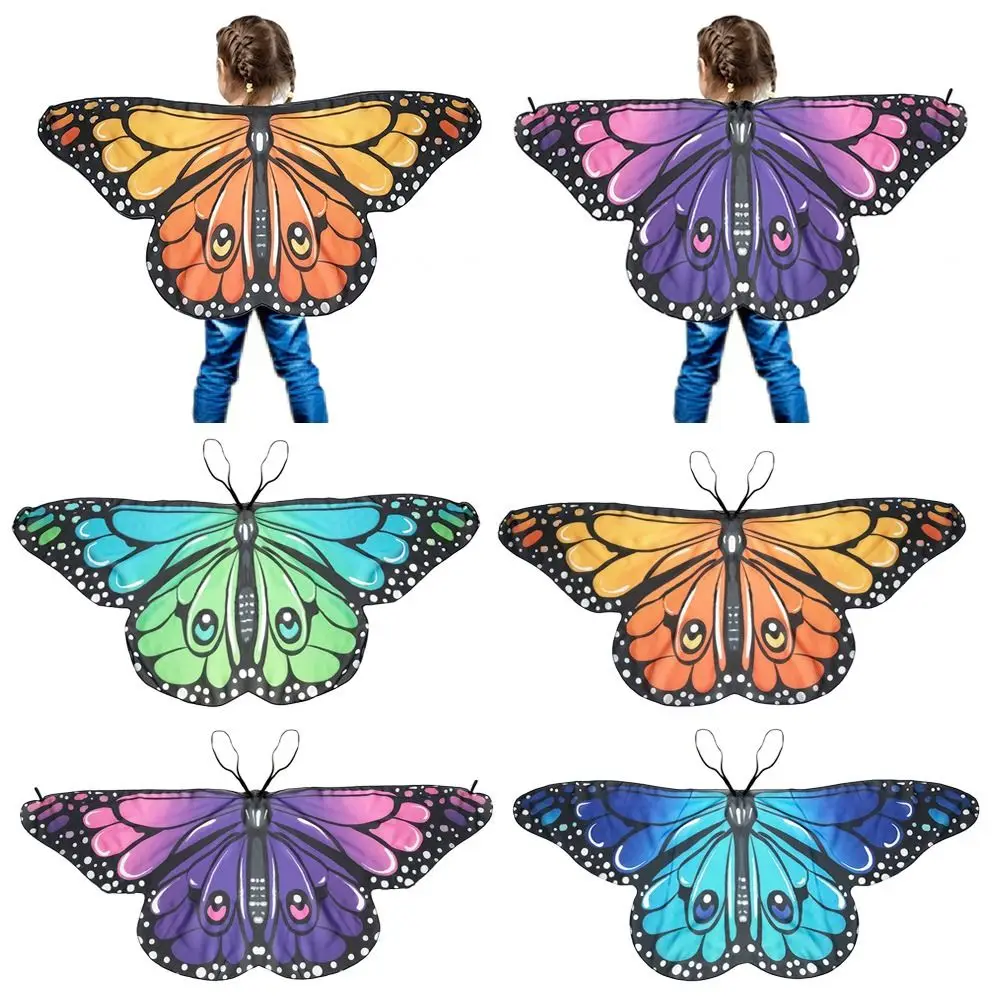 Kids Butterfly Wings Cape Halloween Christmas Party Girls Fairy Shawl Cloak Fancy Cosplay Performance Accessories Costume Gift kids wing costumes