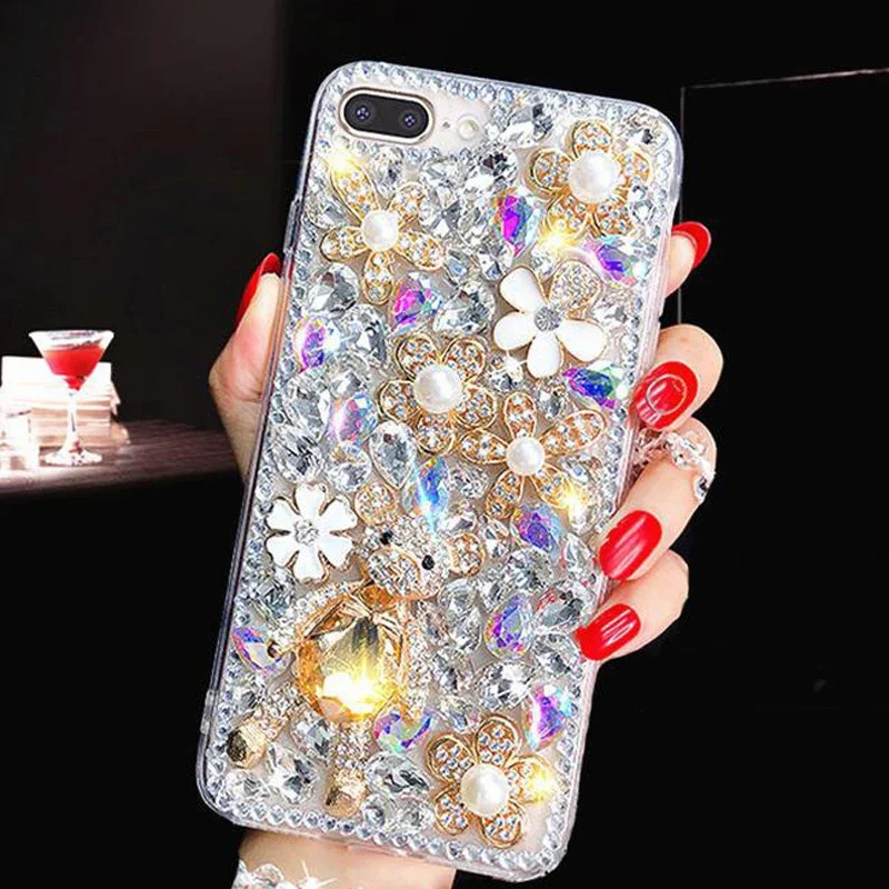 

Чехол со стразами для iPhone 15 Pro Max 14 13 Pro 12 11 Pro Max Xs Max XR 8 7 Plus SE 2020 2022, чехол для телефона со стразами Sunjolly