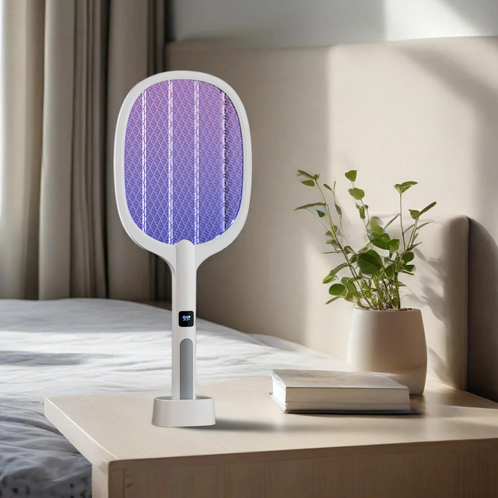 Electric Fly Swatter Rechargeable Electric Mosquito Killer Lamp Bug Zapper Racket Anti Mosquitoes Trap Lamp for Indoor Outdoor